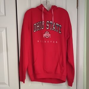 Ohio State Buckeyes NCAA Sweatshirt Hood Kangaroo Pocket Sz L Cozy Collegiate